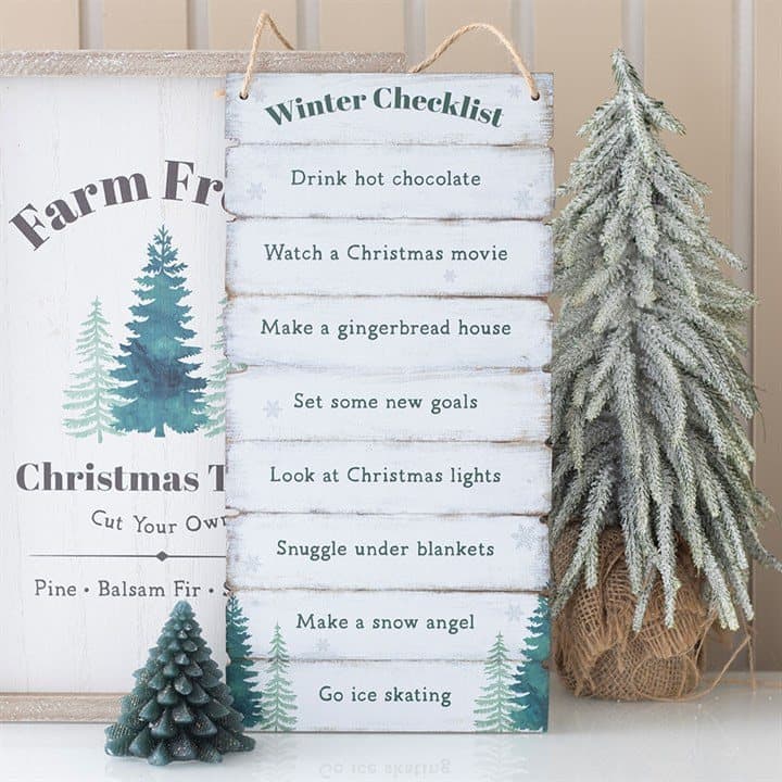 Winter Wonderland checklist hanging sign
