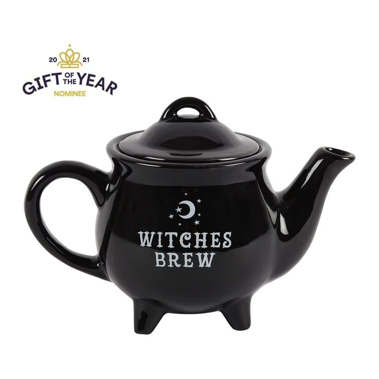 Witches Brew black ceramic teapot