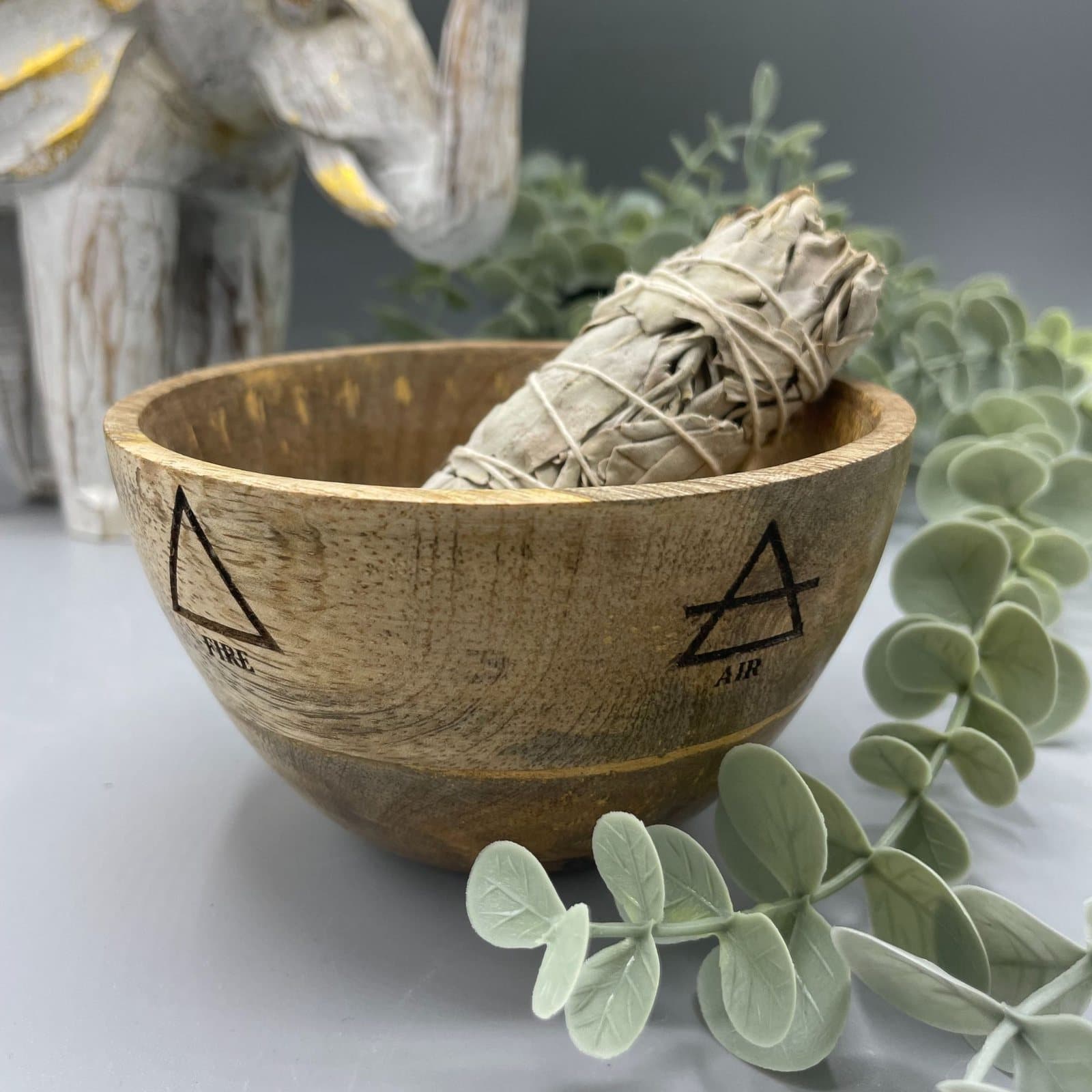 Mango wood smudge bowl