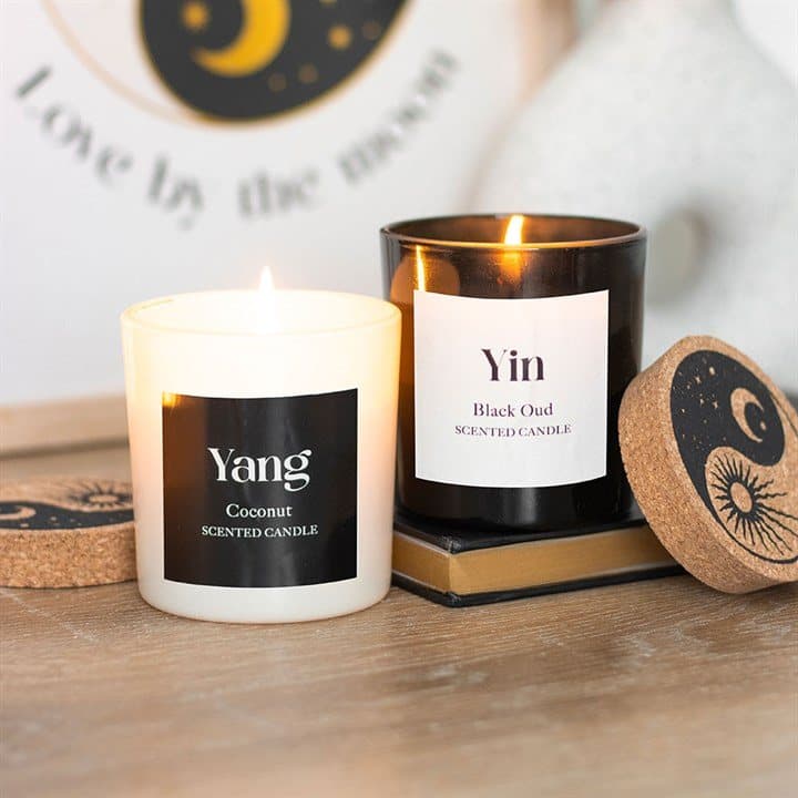 Yin Yang black oud and coconut candles