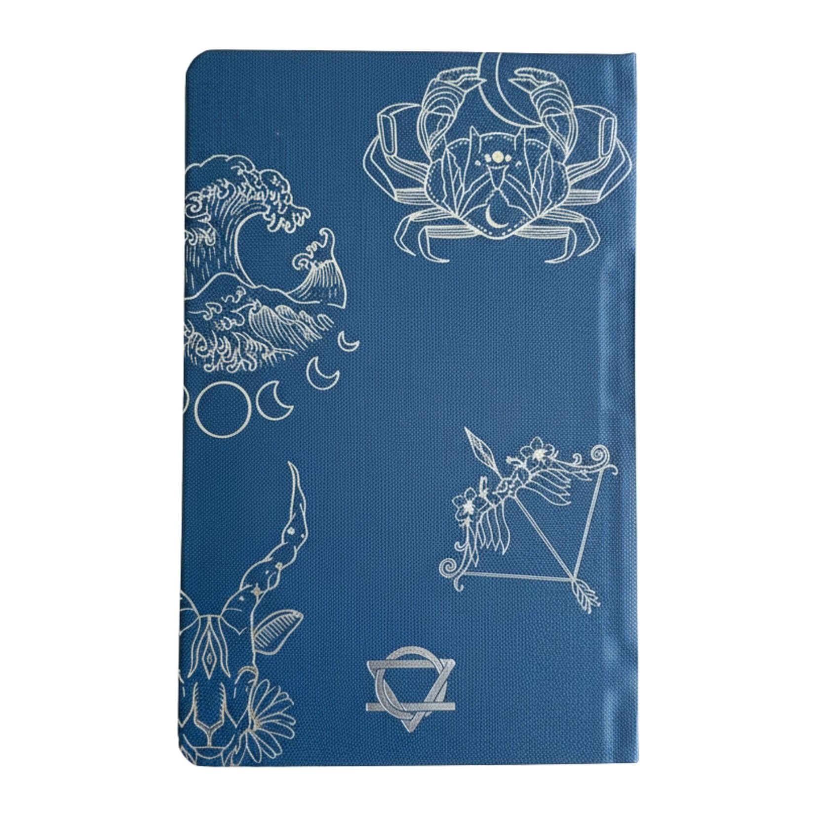 Midnight blue journal with a silver zodiac
