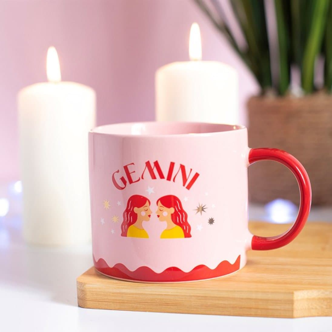 Colourful Gemini zodiac ceramic mug