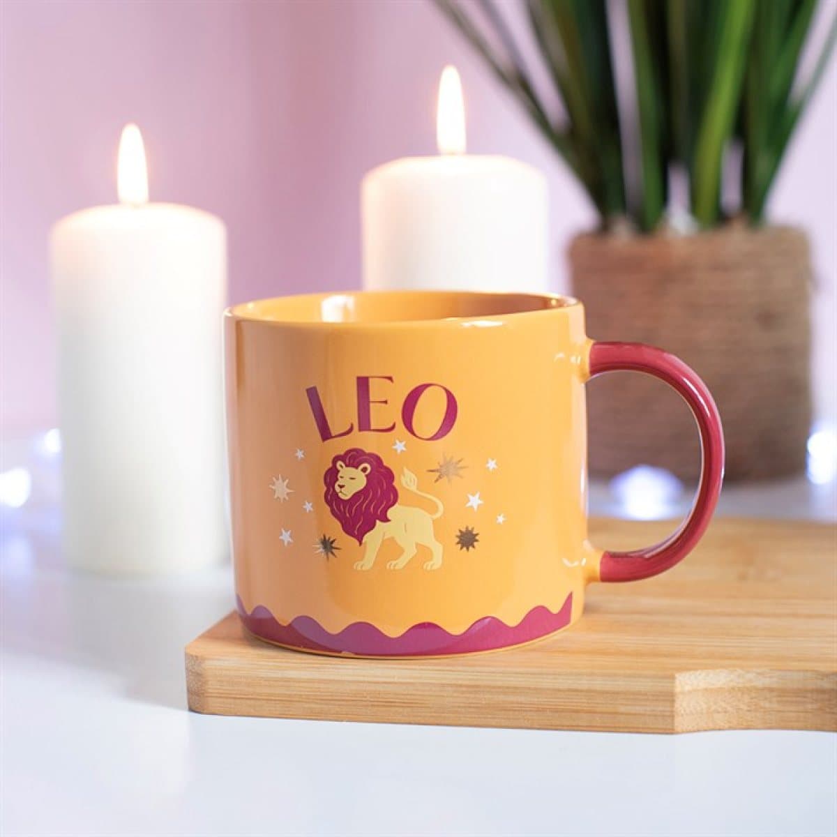 Colourful Leo zodiac ceramic mug