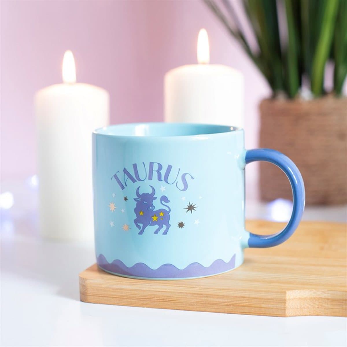 Colourful Taurus zodiac ceramic mug