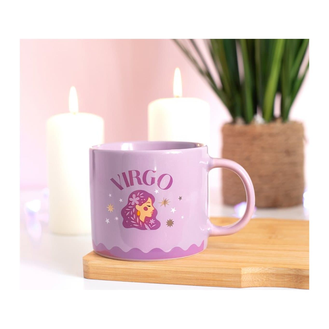Colourful Virgo zodiac ceramic mug