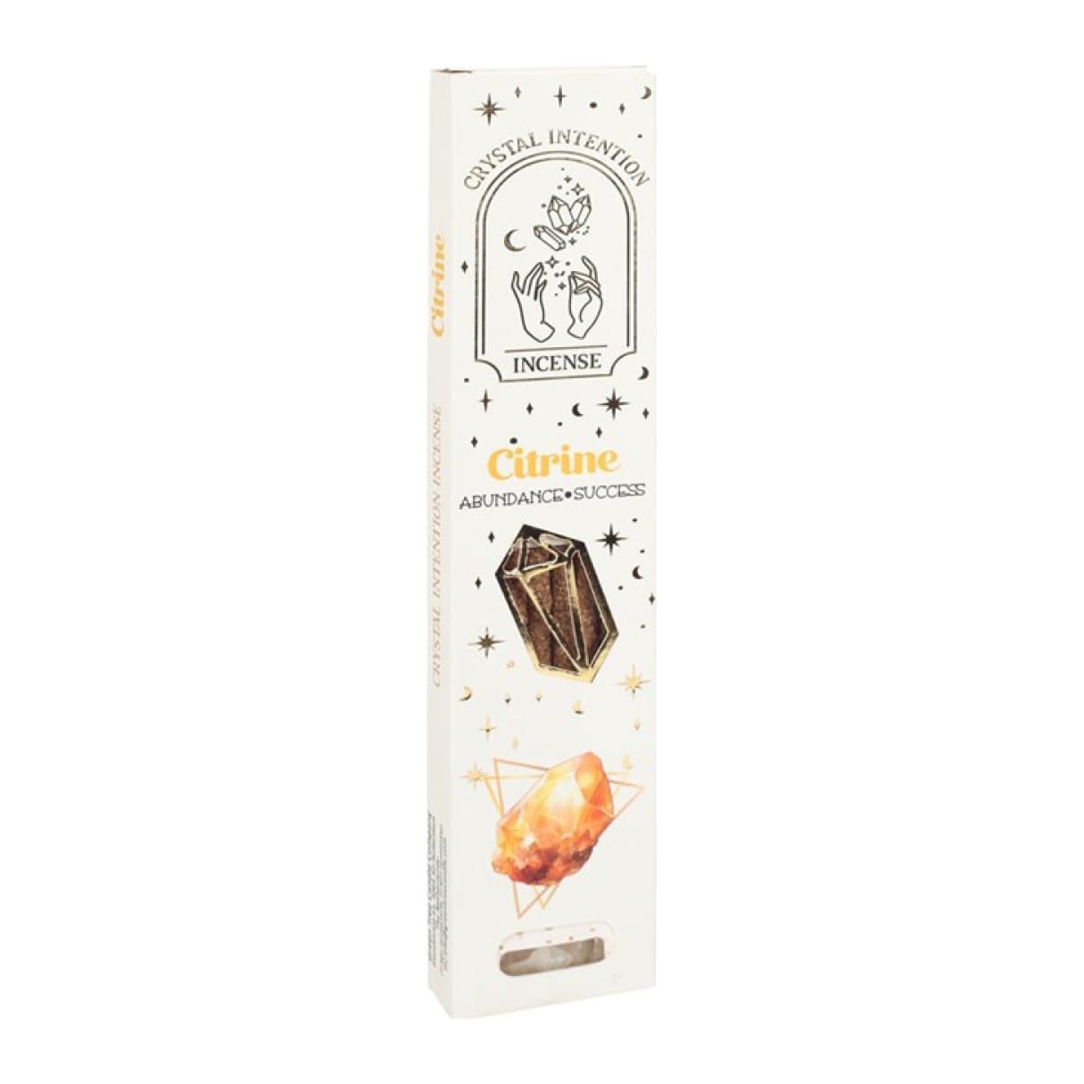 Display box of citrine crystal chip incense packs