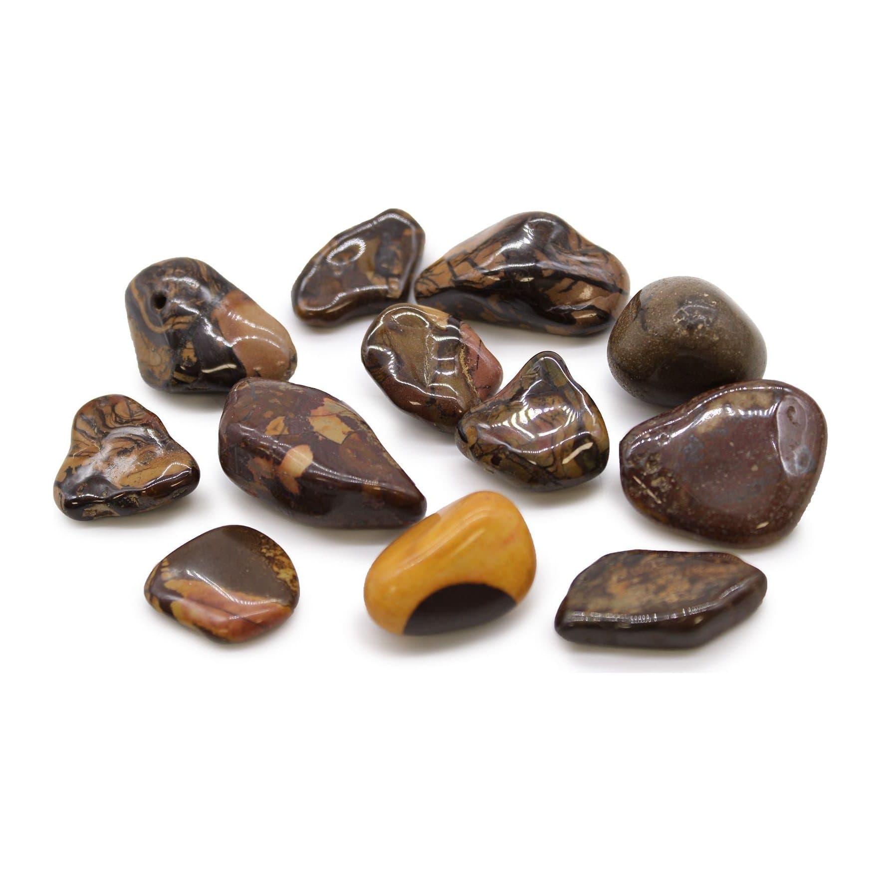 Picture Nguni jasper African tumble stones with swirls, stripes and markings