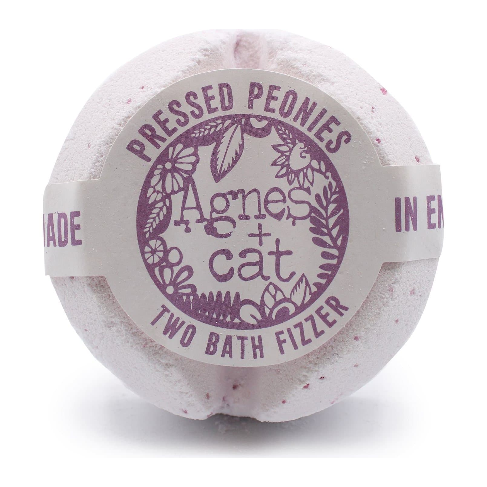 Pressed Peonies bath fizzer from Agnes + Cat
