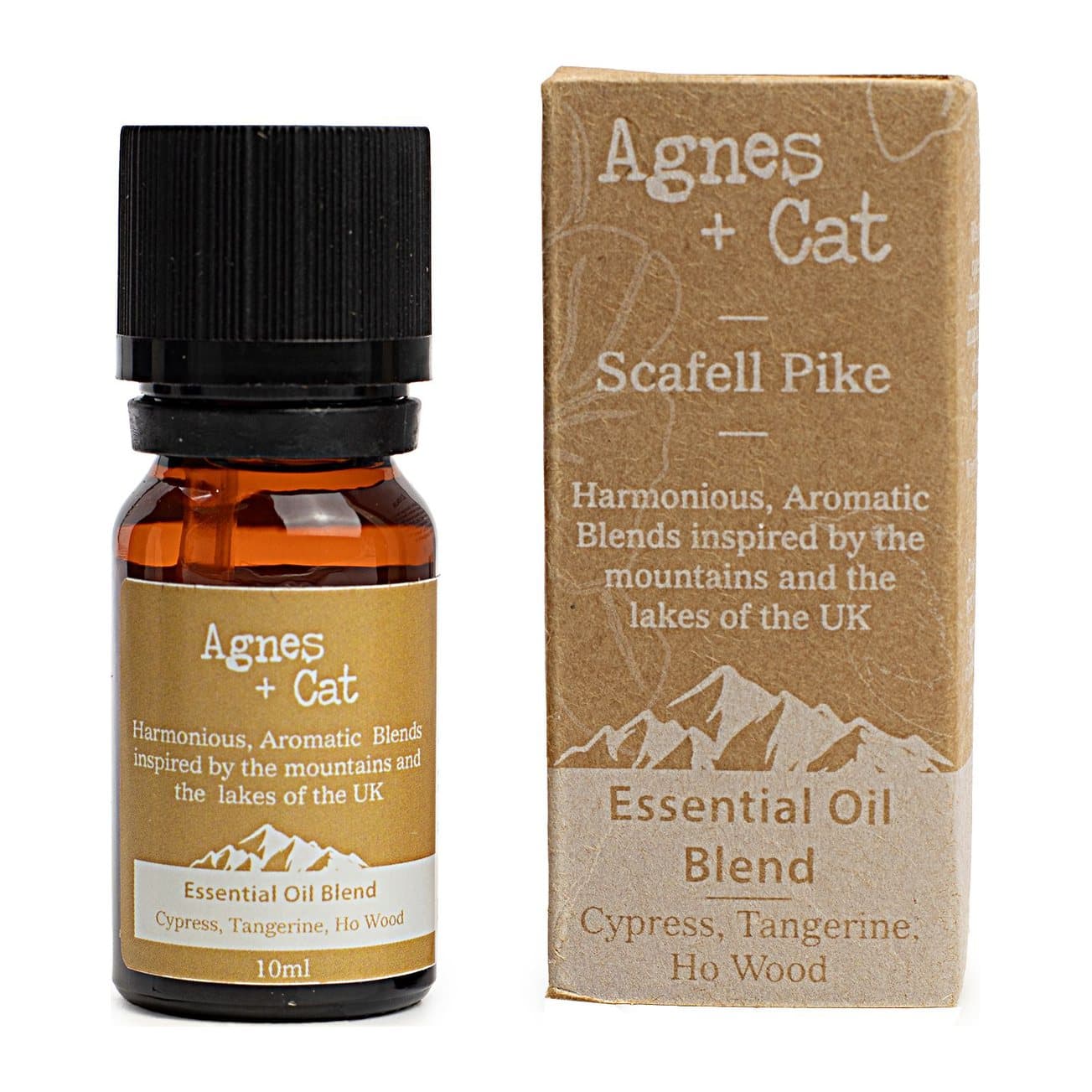 Amber glass bottle of Scafell Pike essential oil blend