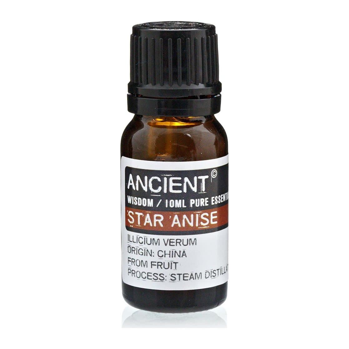Two 10 ml bottles of Aniseed China Star star anise essential oil