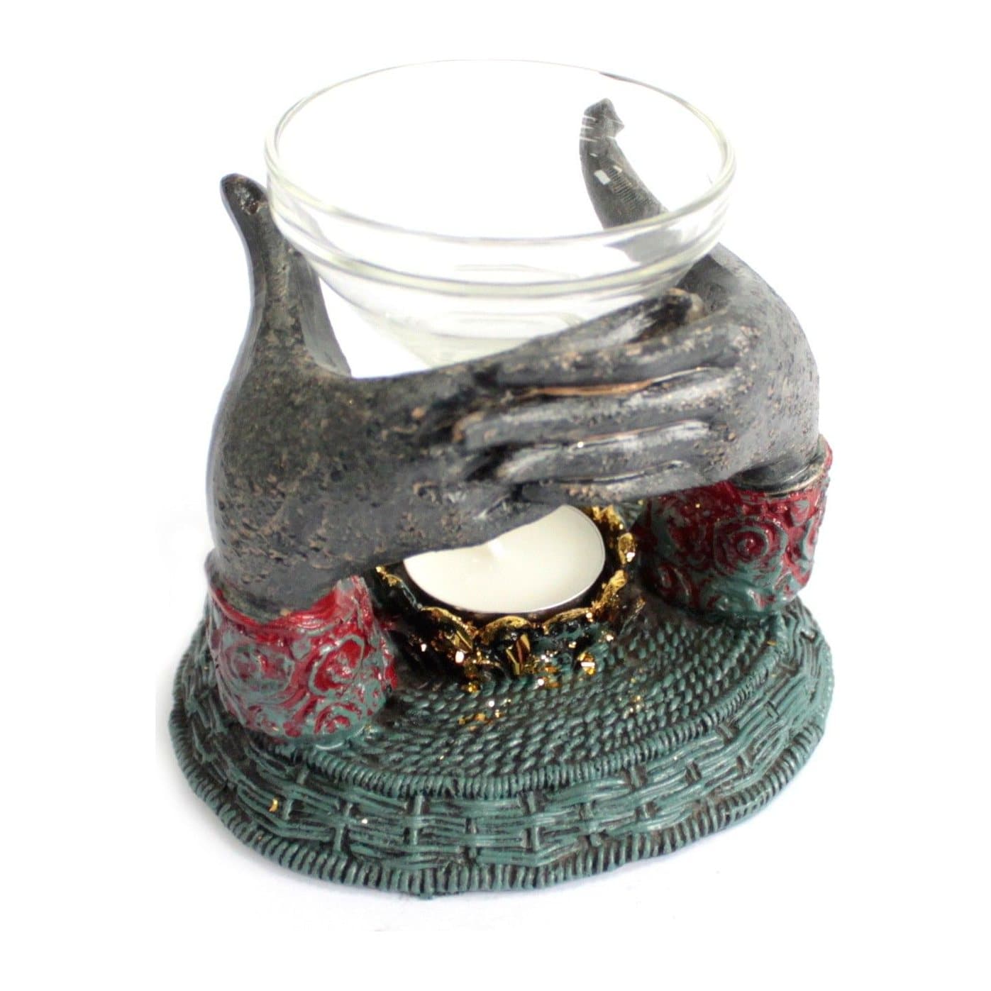 Antique Buddha Offering Hands resin oil burner