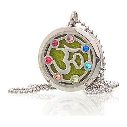 OM chakra aromatherapy locket necklace in stainless steel