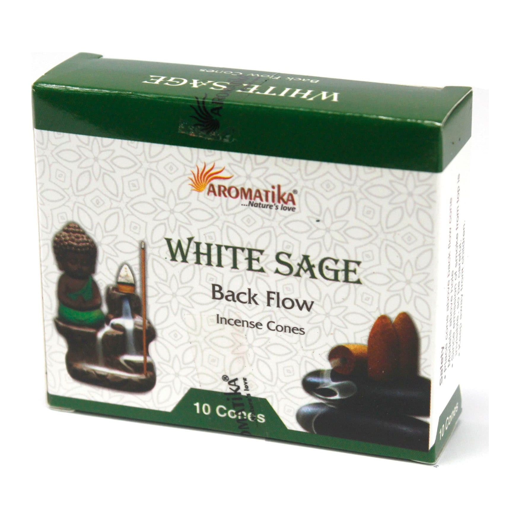 White sage backflow incense cones in a pack of 2 boxes