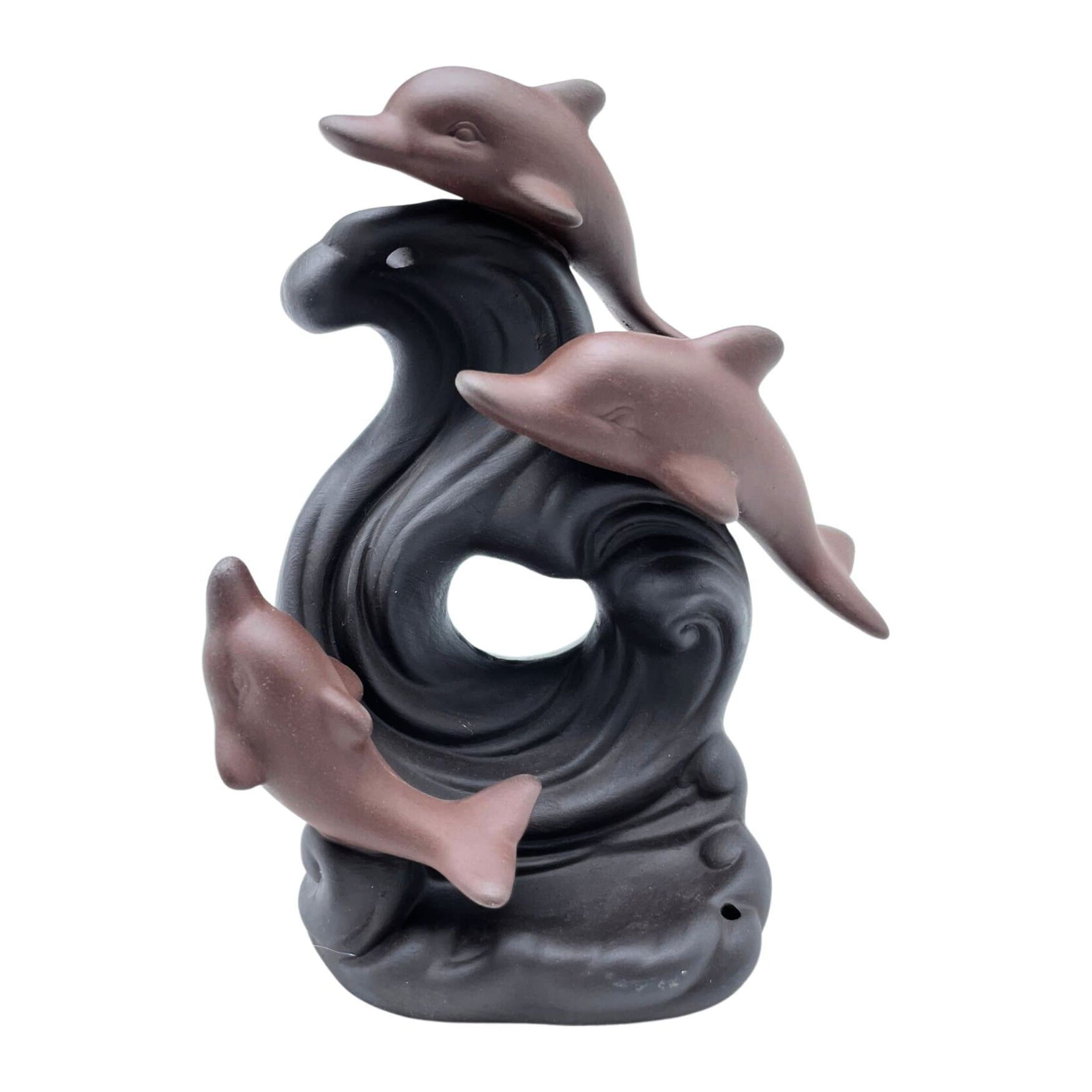 Ceramic Dolphin Wave backflow incense burner