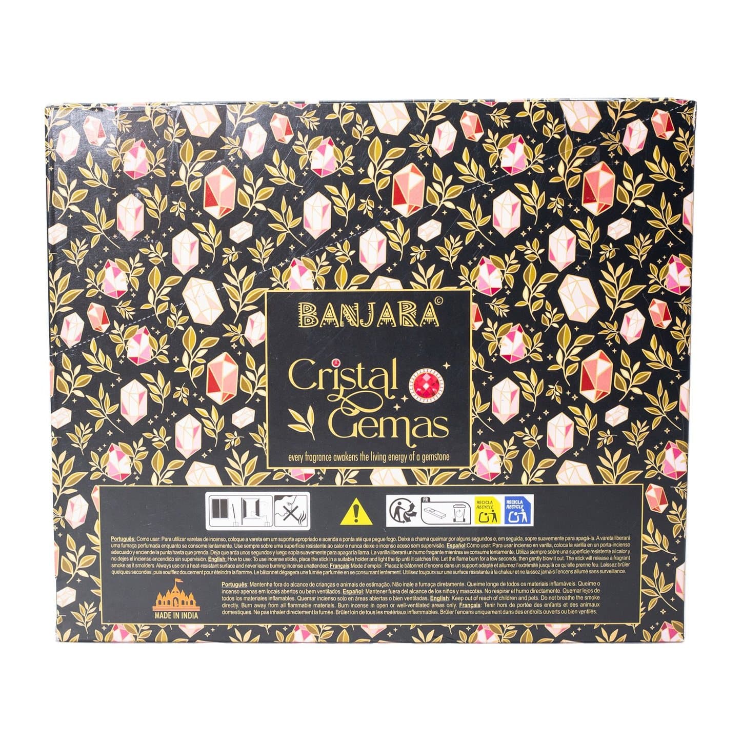 Sandalwood incense sticks and Smoky Quartz chip stones in a pack of 3