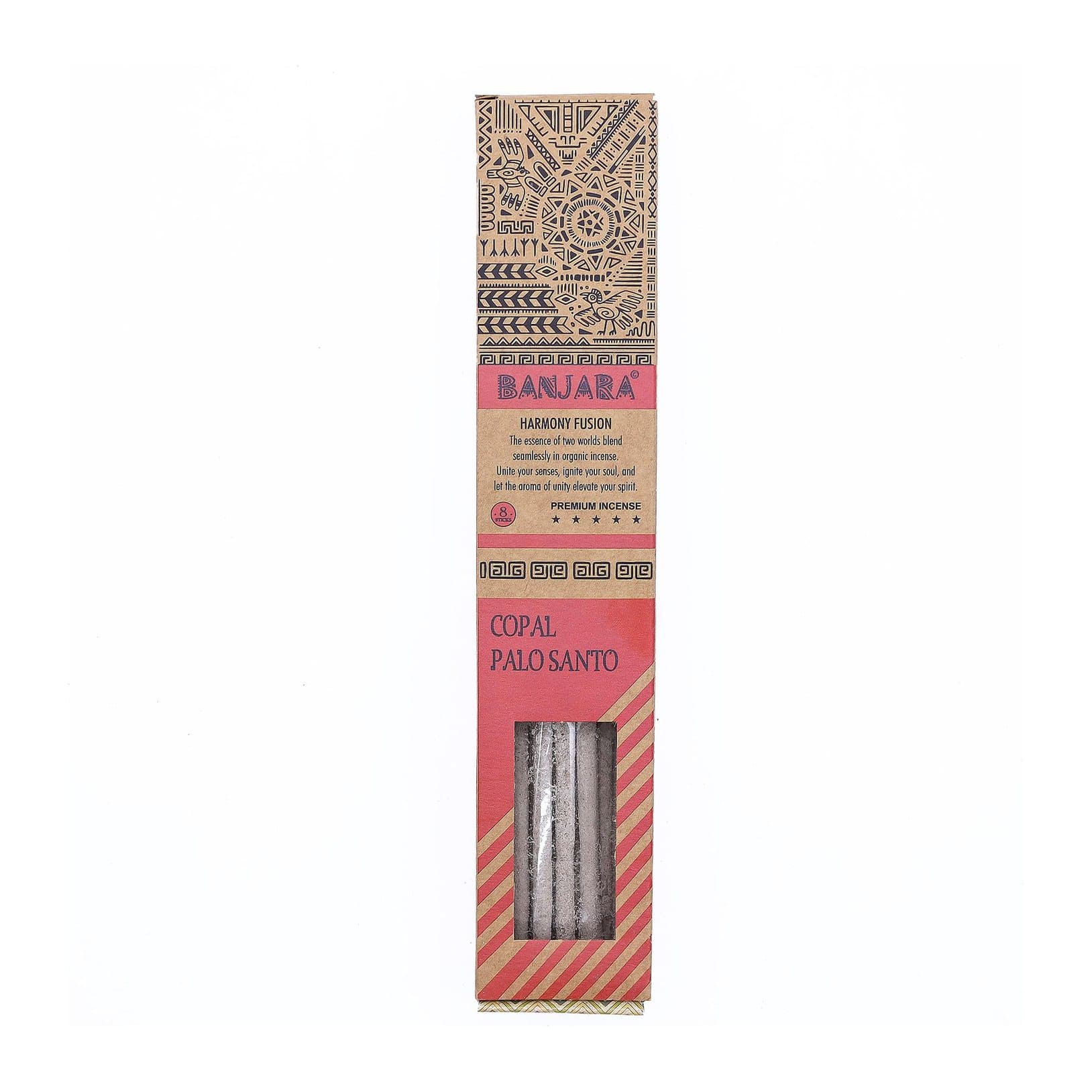 Set of six Banjara palo santo incense packs in decorative boxes