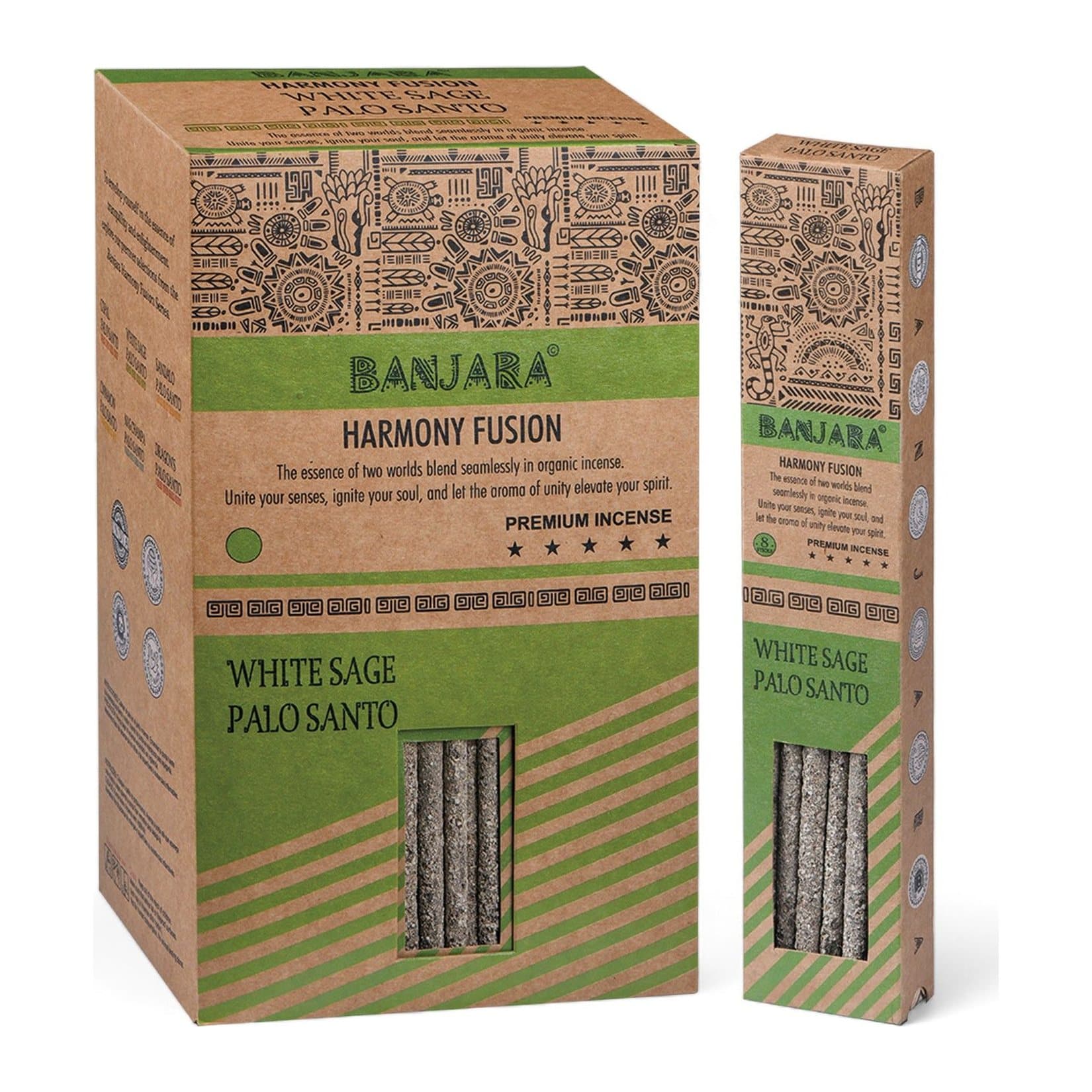 Palo santo smudge sticks with white sage, pack of 2