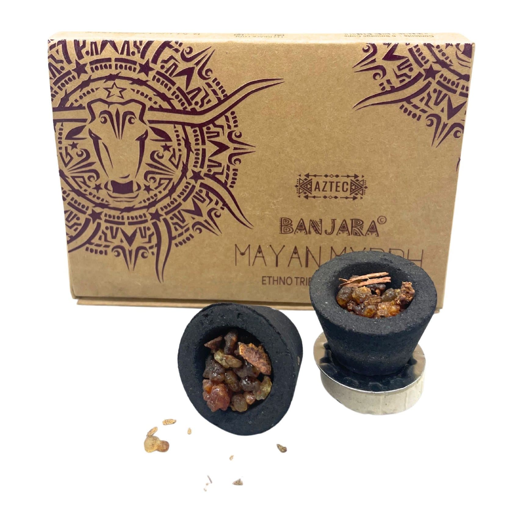 Mayan myrrh resin smudge cups, pack of 2