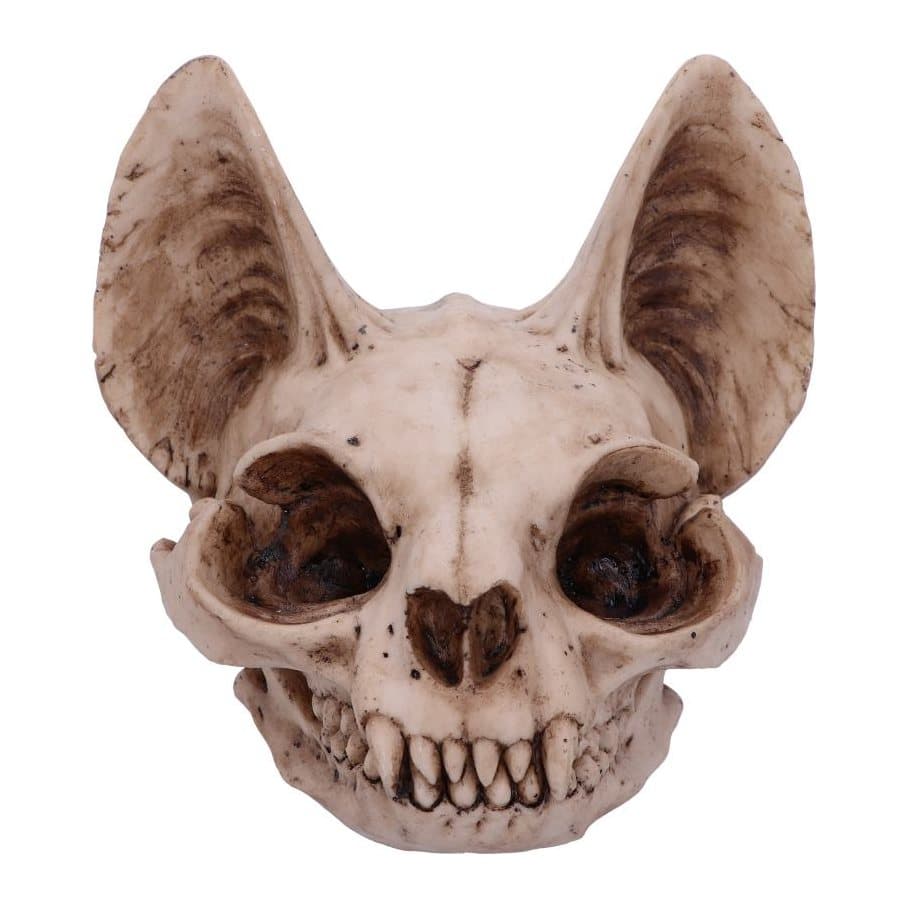 Hand-painted resin cat skull figurine ornament
