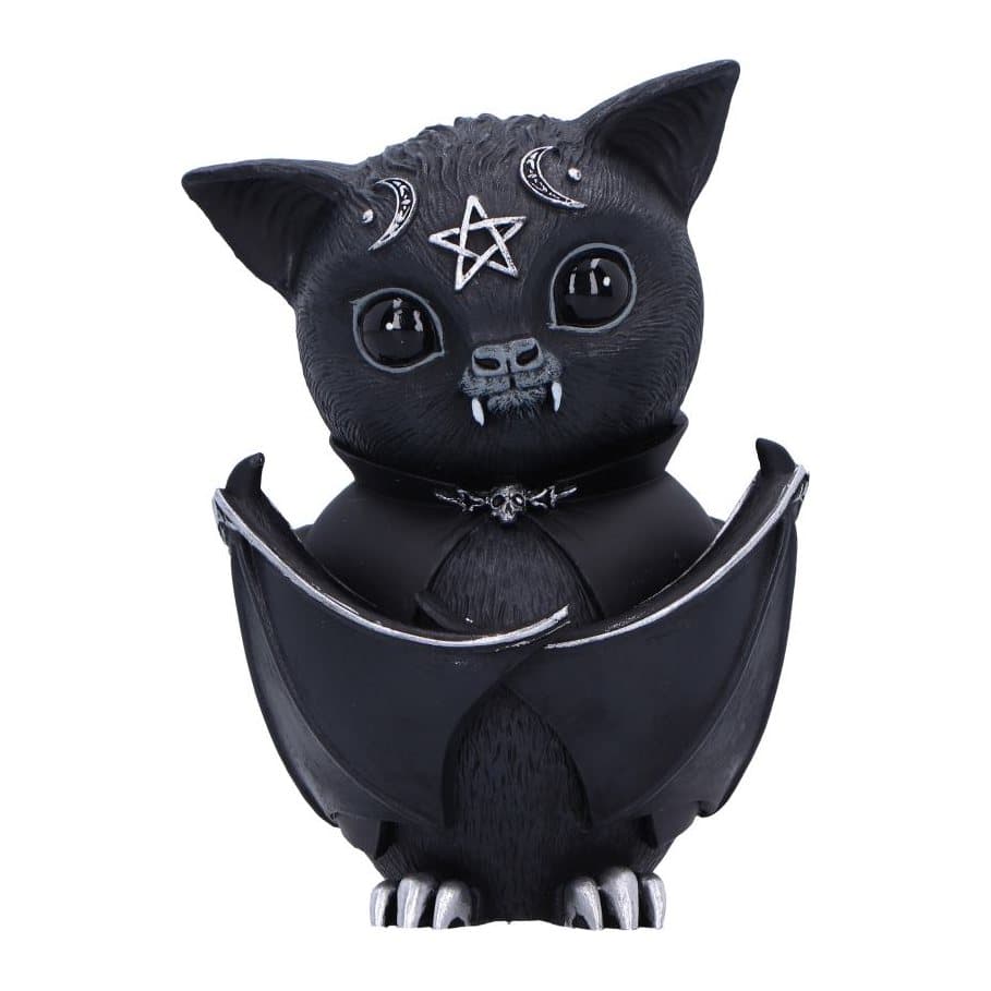 Beelzebat bat with black eyes and large fangs