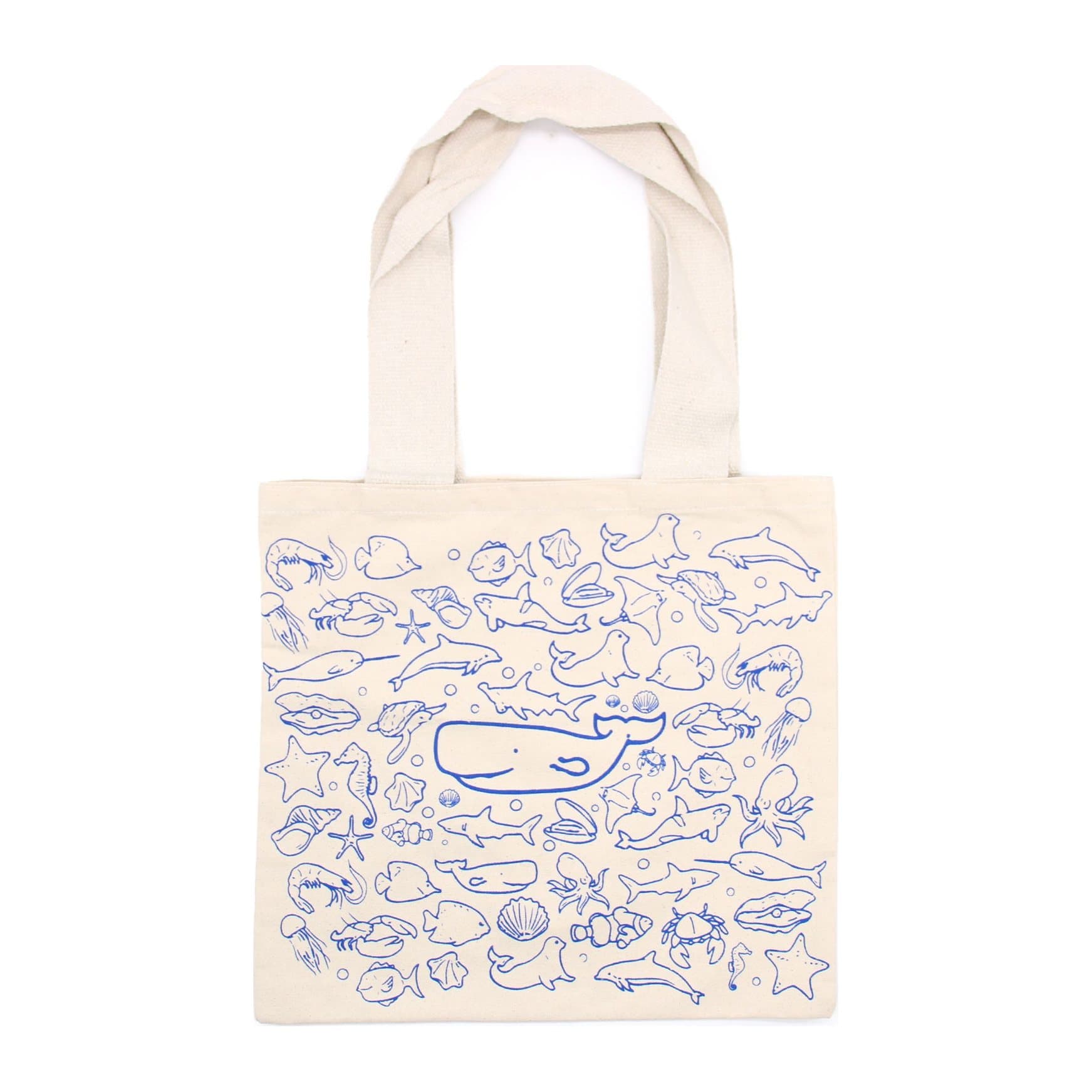 Big cotton shopping bag with a Sea Life design
