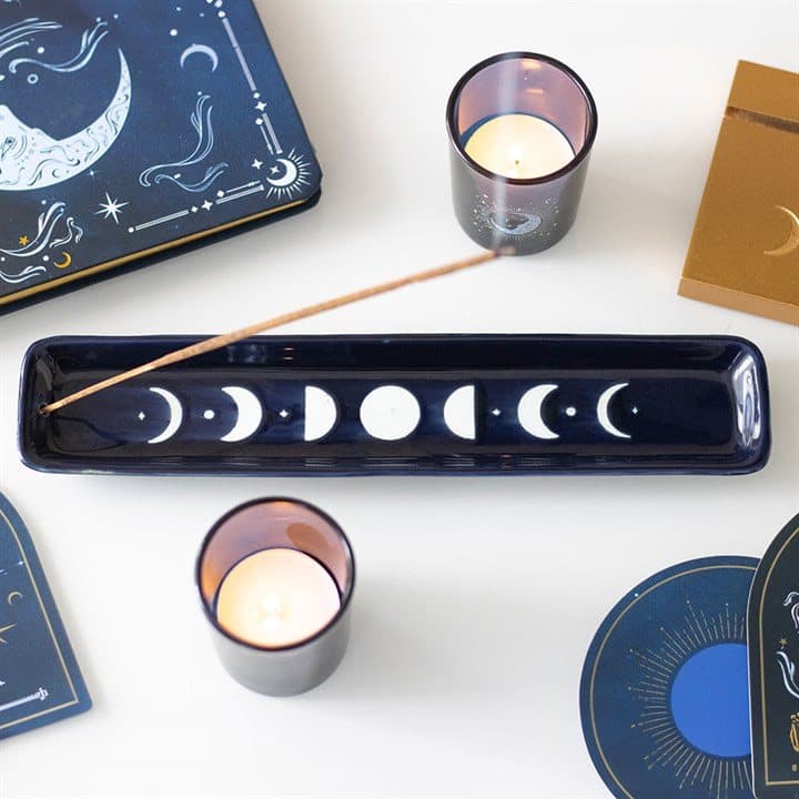 Blue moon phase incense ash catcher