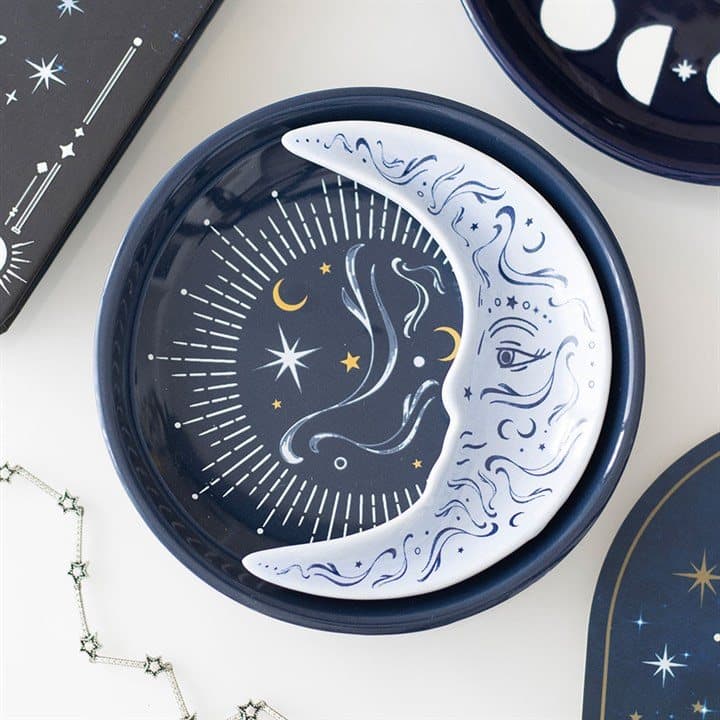 Blue moon stacking trinket dishes
