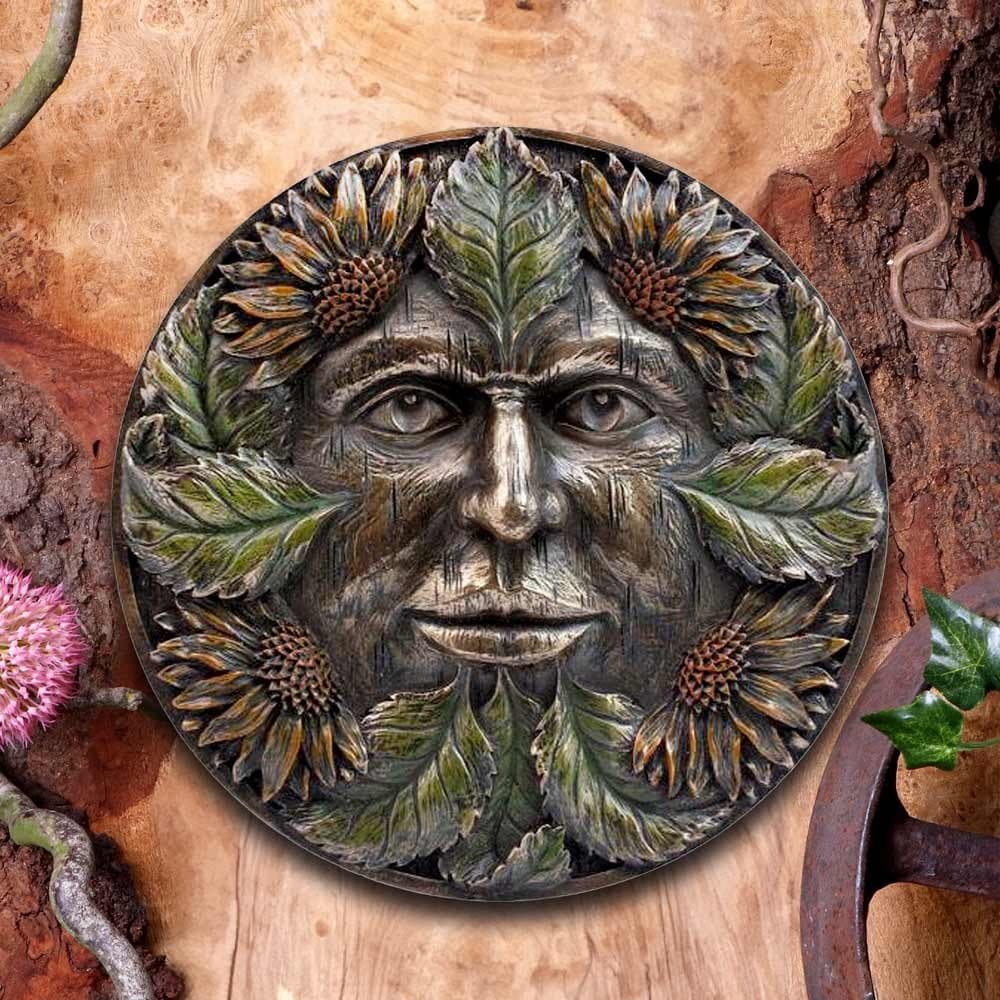 Bronzed Midsummer Tree Spirit wall plaque with a tree spirit design