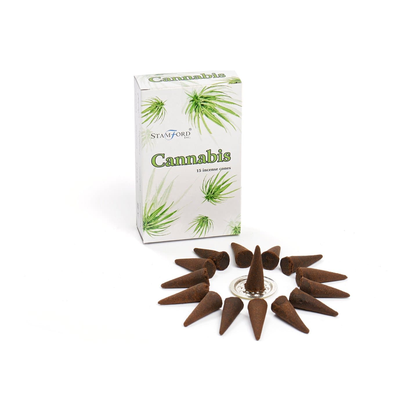 Stamford premium incense cones, pack of 2, with metal holder