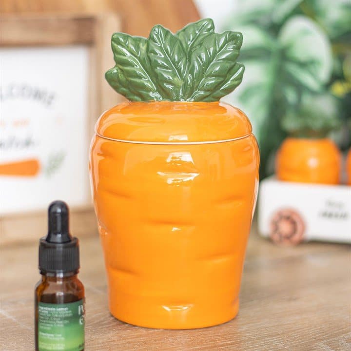 Ceramic carrot shaped oil burner and wax warmer
