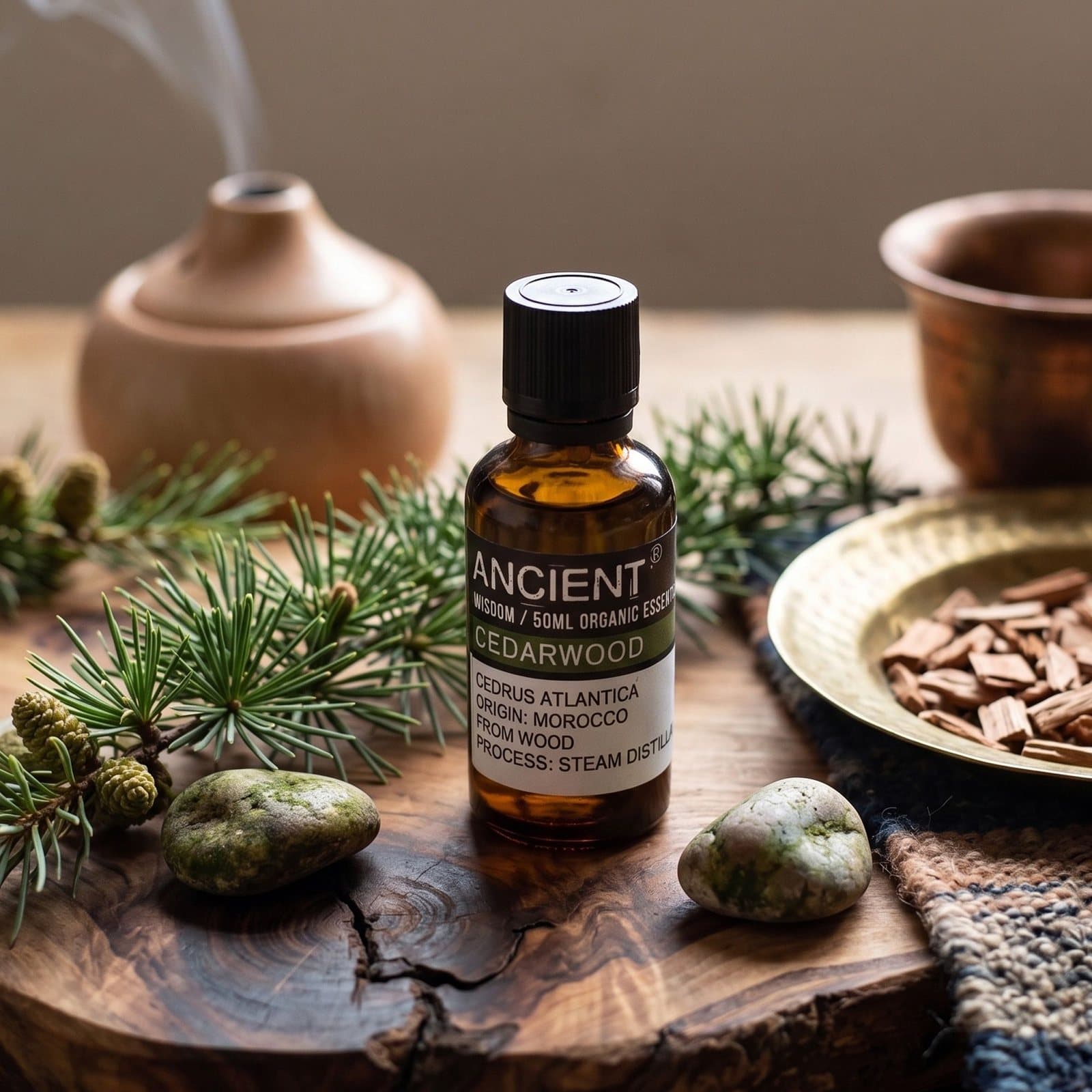 50 ml bottle of organic cedarwood essential oil