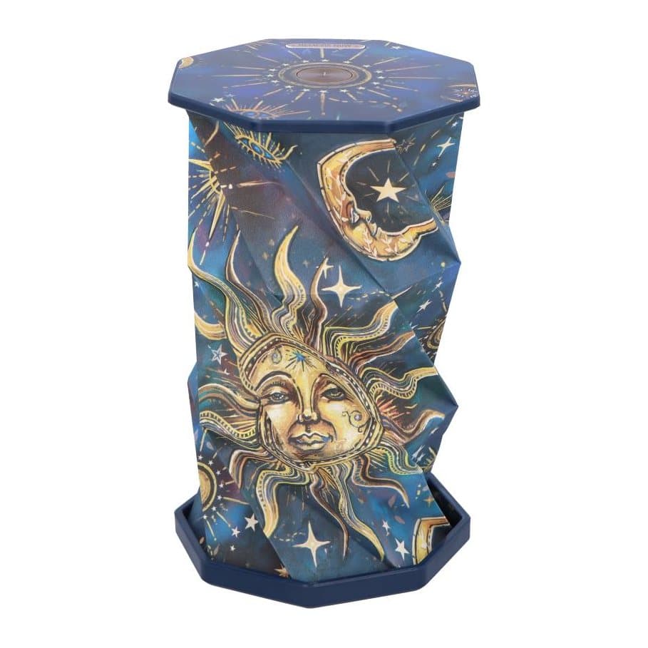 Celestial foldable lamp with celestial artwork