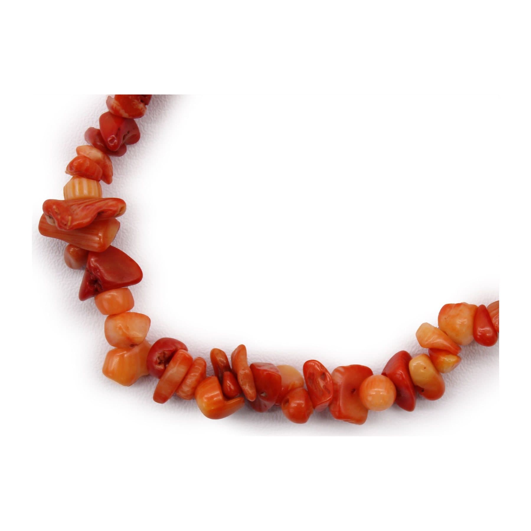 Pack of three chip stone bracelets with orange jasper gemstone chips