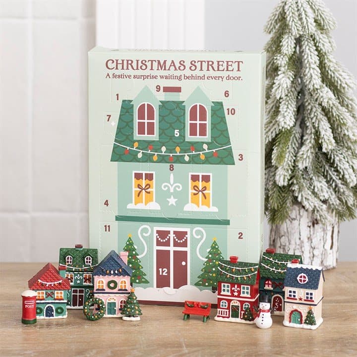 Resin 12-day advent calendar with a miniature Christmas scene