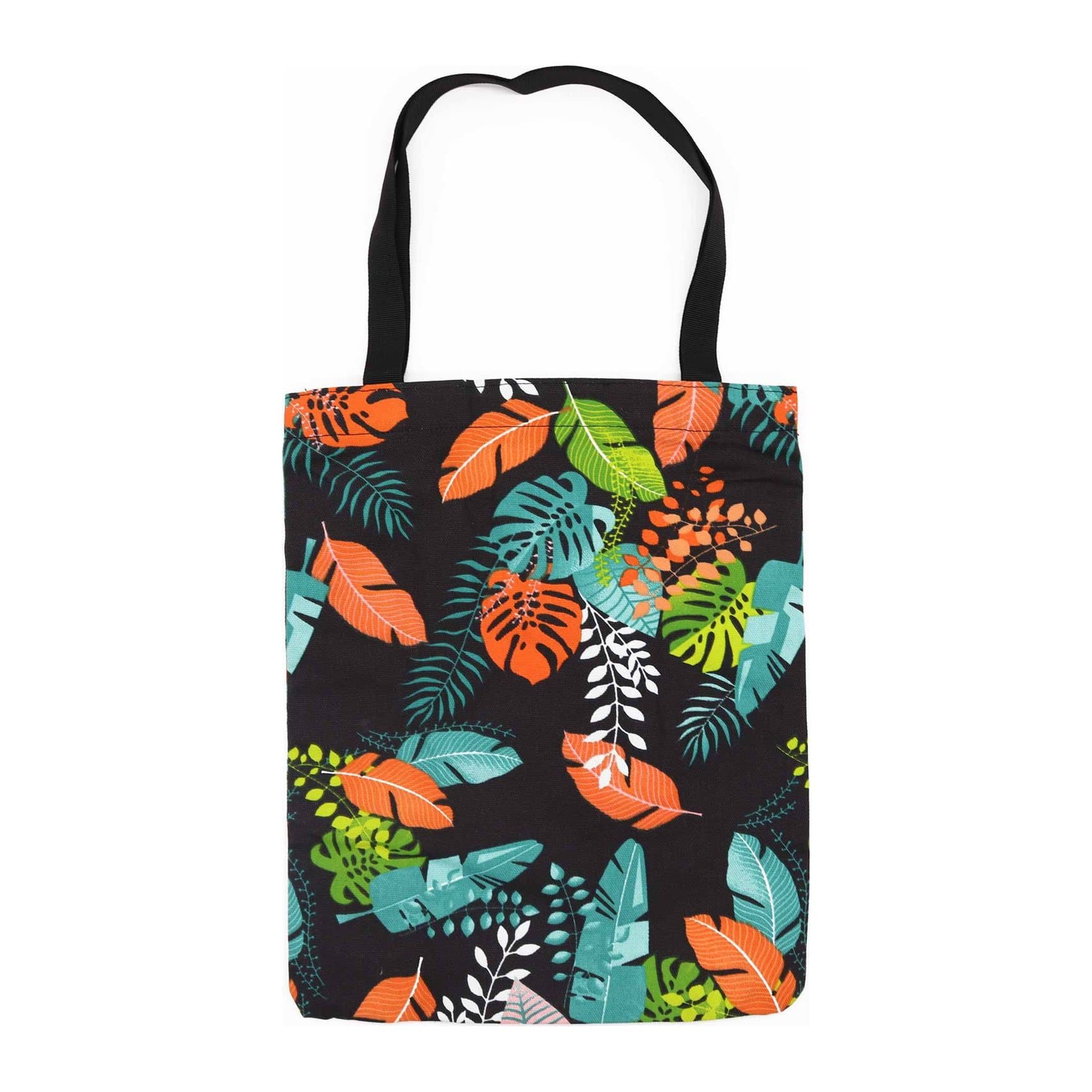 Classic zipper tote bag with a dark tropical motif