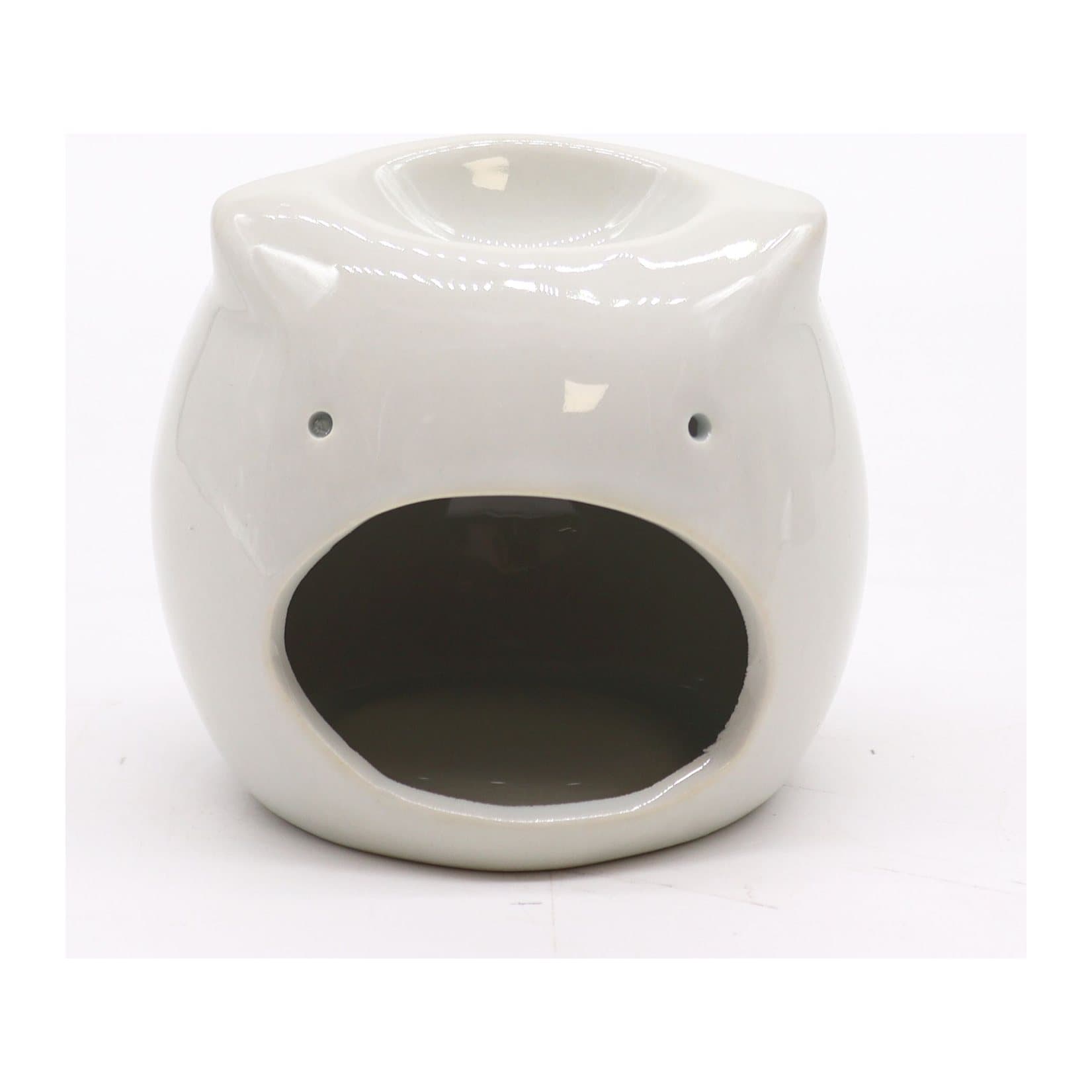 White ceramic Short Owl oil burner