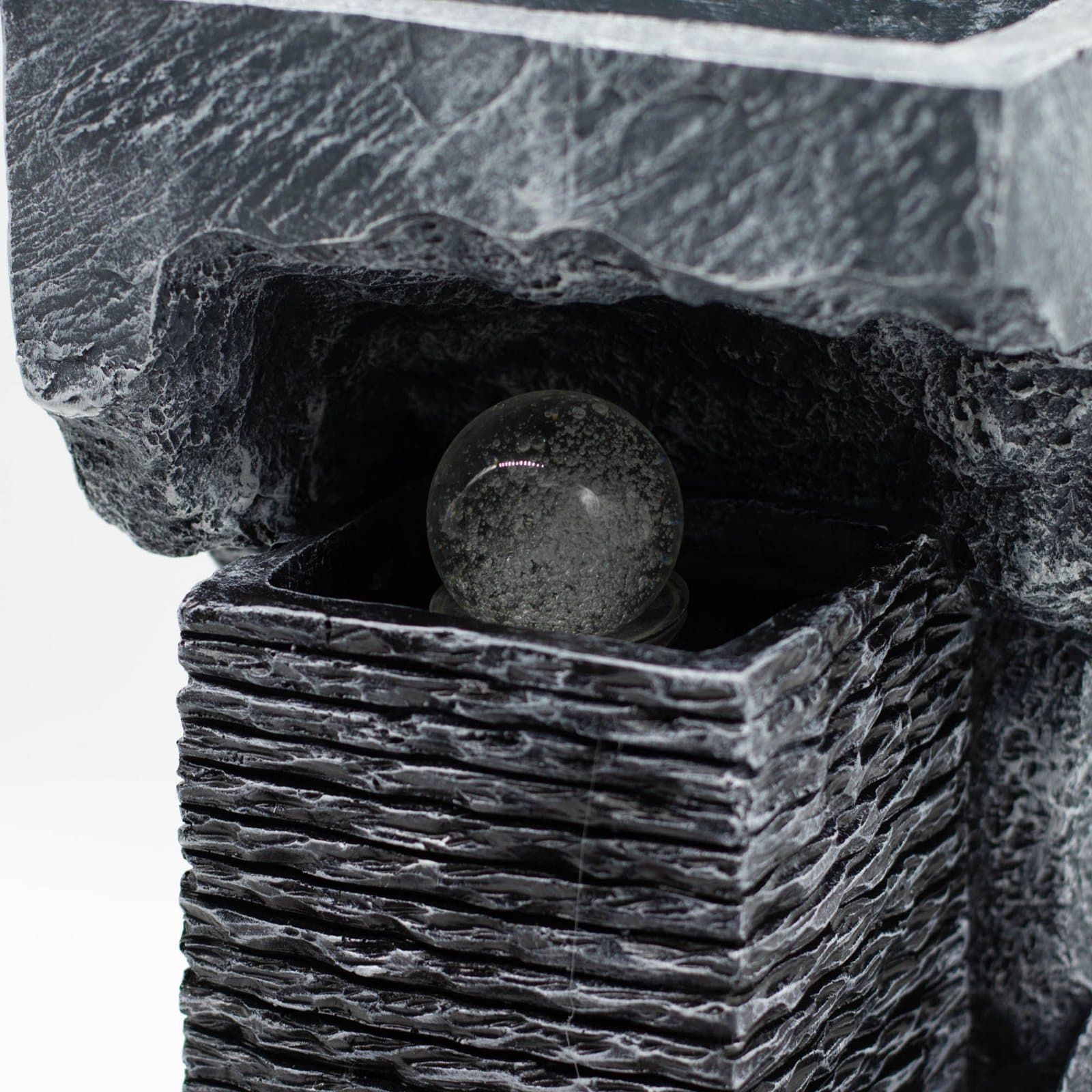 Colour changing crystal ball water feature