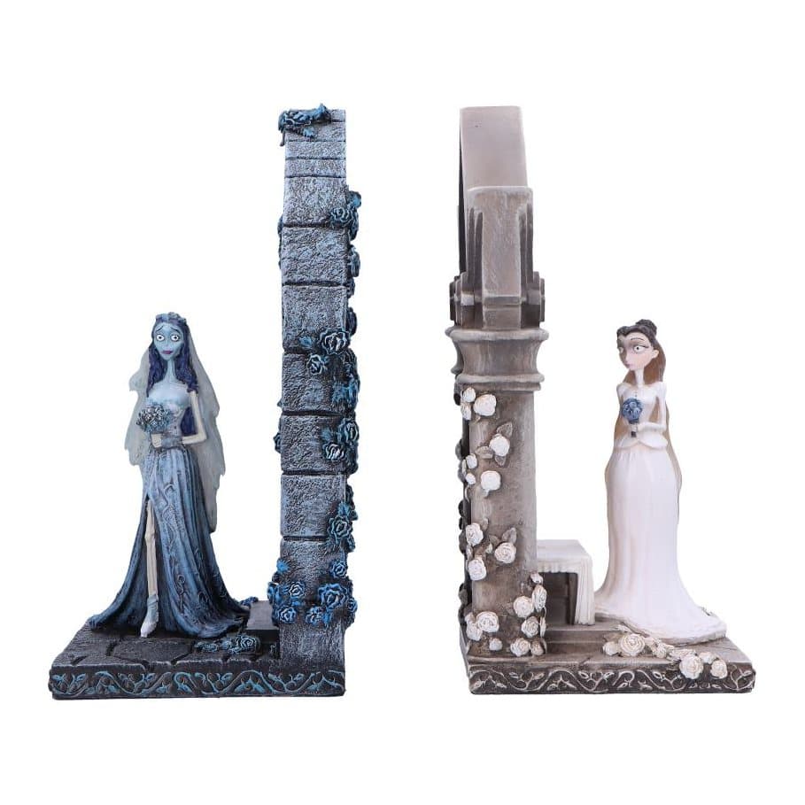 Corpse Bride Emily and Victoria resin bookends with hand-painted figures