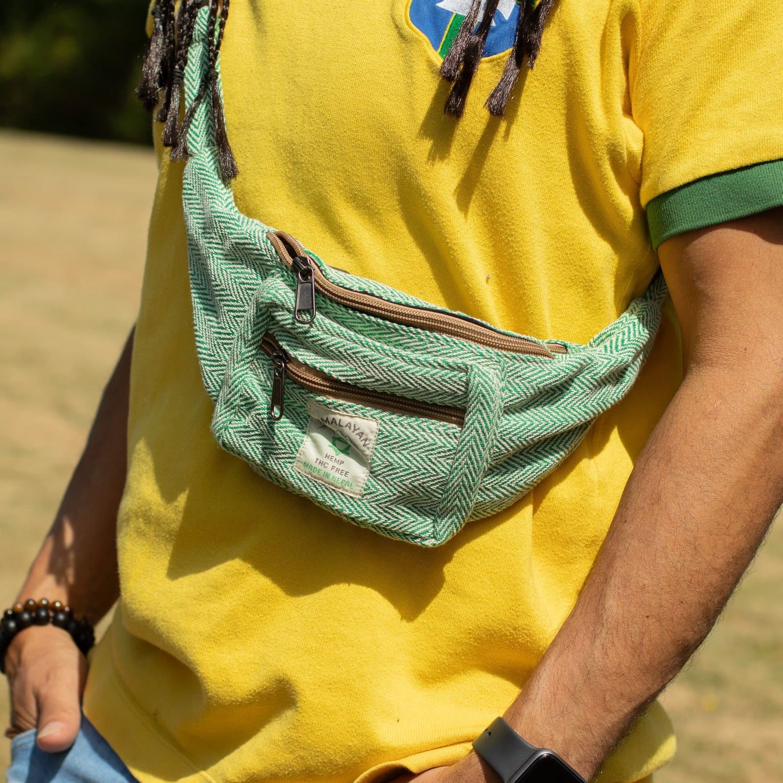 Sage cotton and hemp belt bag