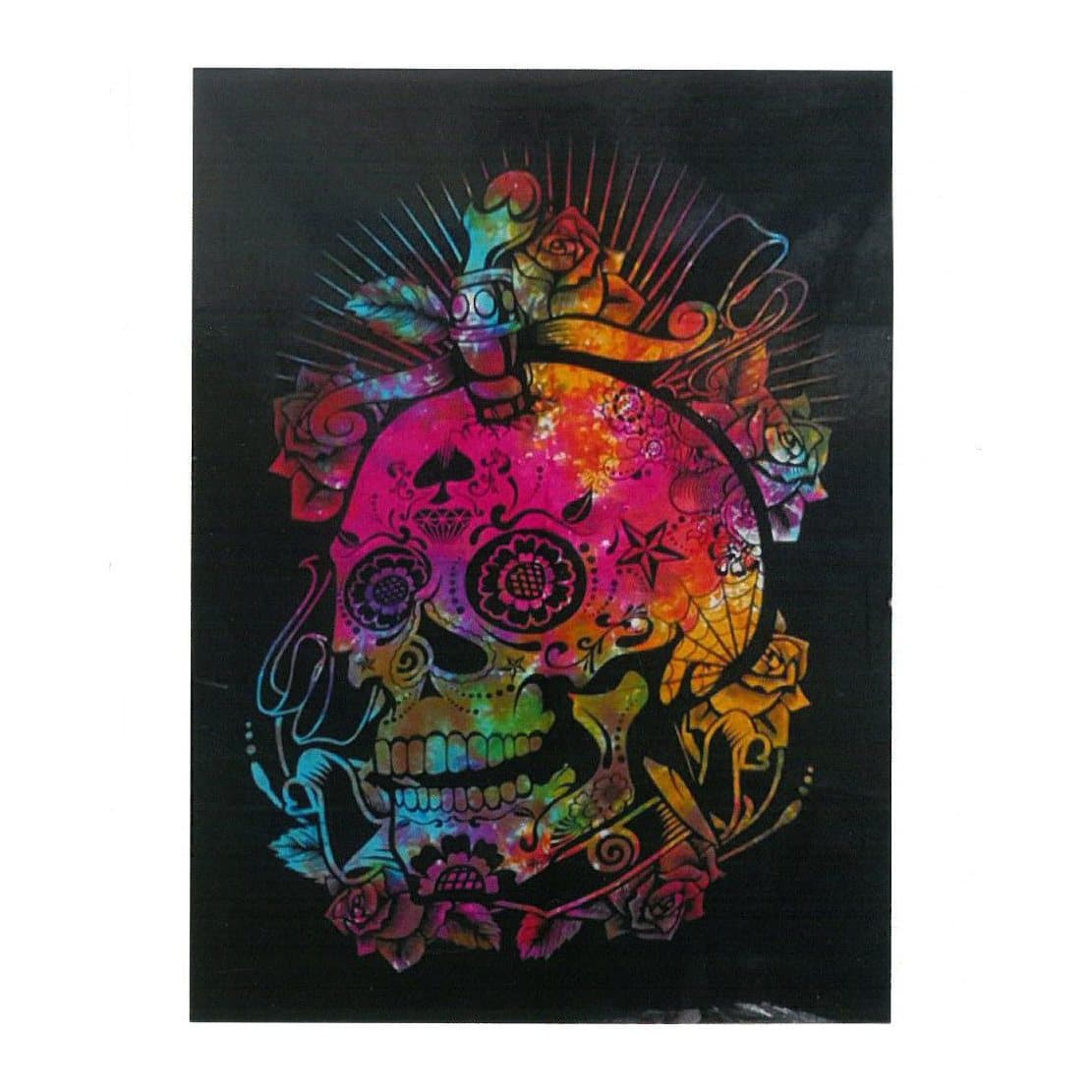 Cotton wall hanging with a Day of the Dead skull design