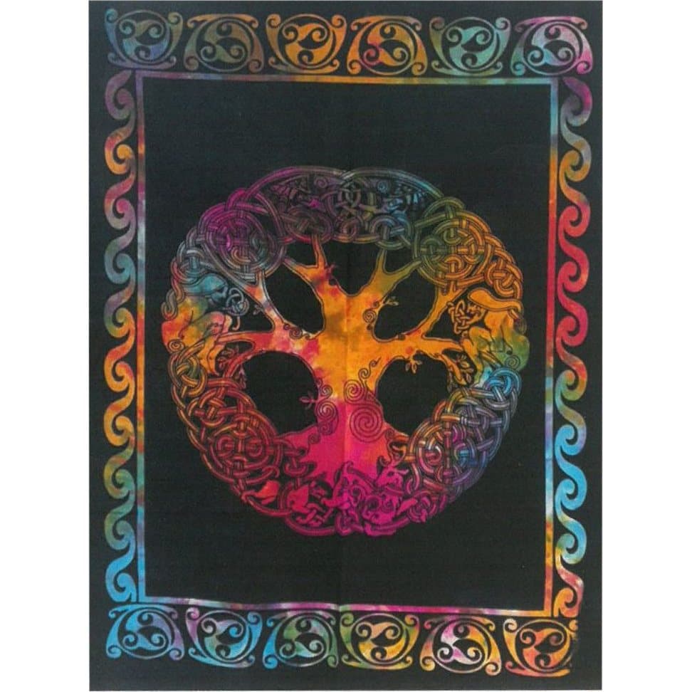 Cotton wall hanging with a tree and Adam and Eve in vivid colours