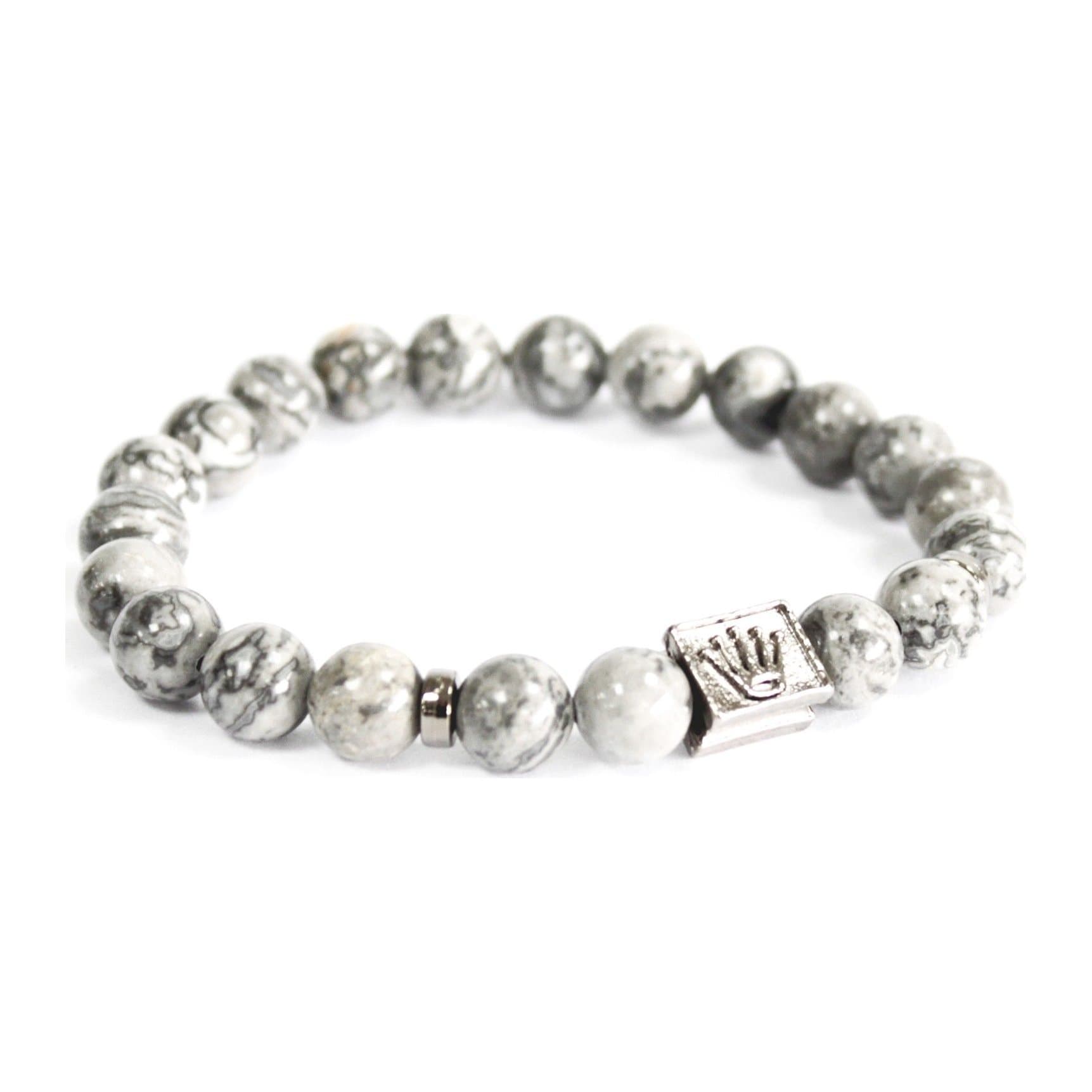 Crown Ingot grey agate gemstone bracelet