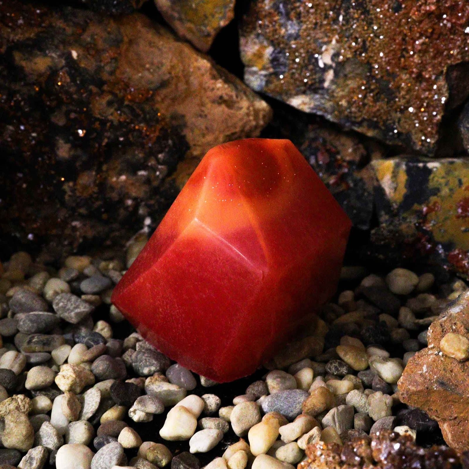 Two red Crystal Elemental Soap Fire bars