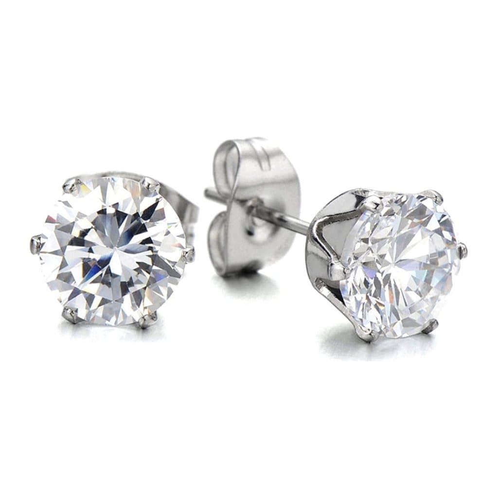 6mm cubic zirconia stud earrings