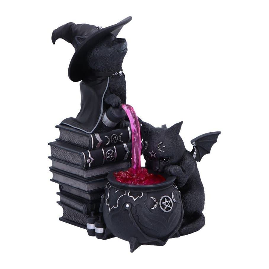 Cult Cuties Curious Cauldron resin collectible with Malpuss and Purrah