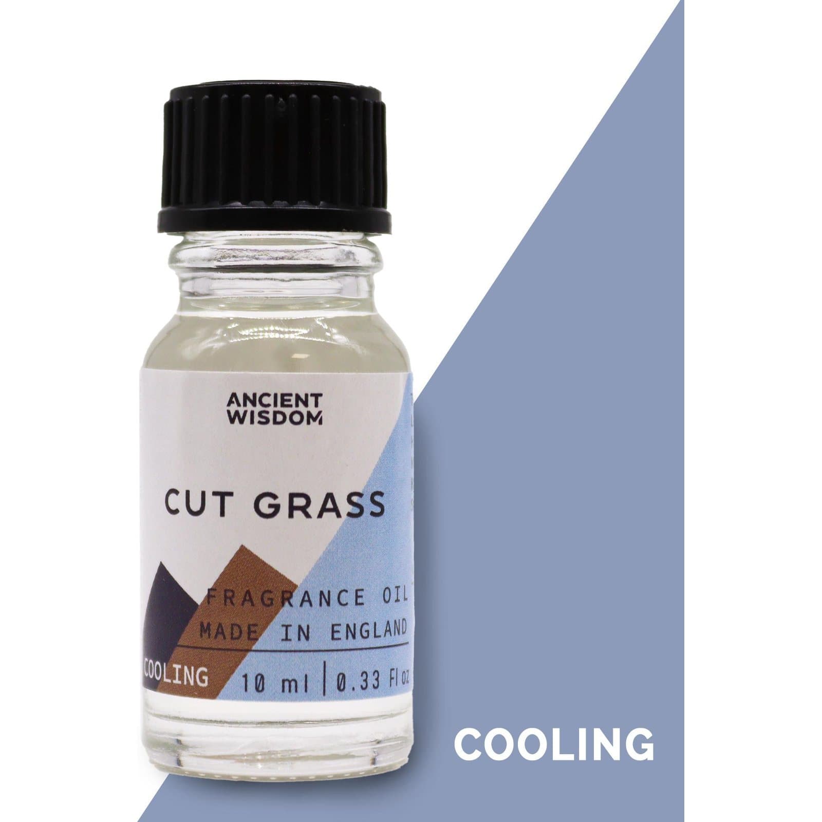 Cut grass fragrance oil bottles in the Ancient Wisdom range