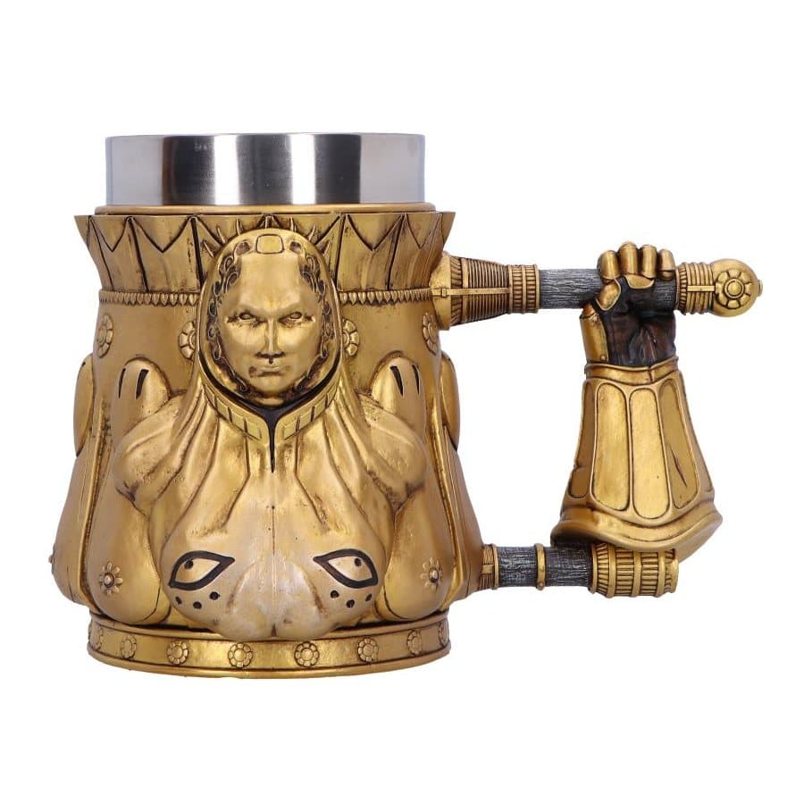 Dark Souls Executioner Smough tankard with Smough emerging from the front