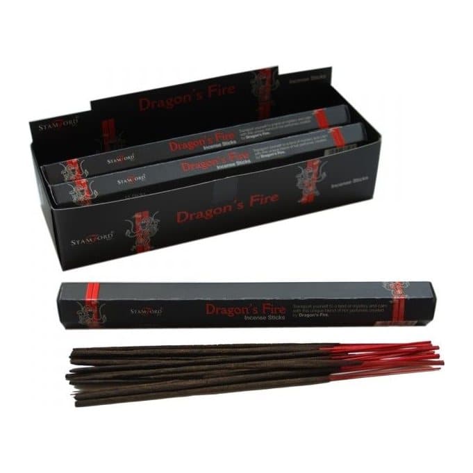 Dragon's Fire black incense sticks, pack of 2