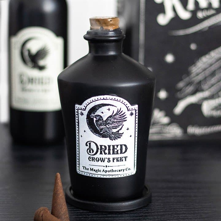 Dried Crow's Feet potion bottle incense holder