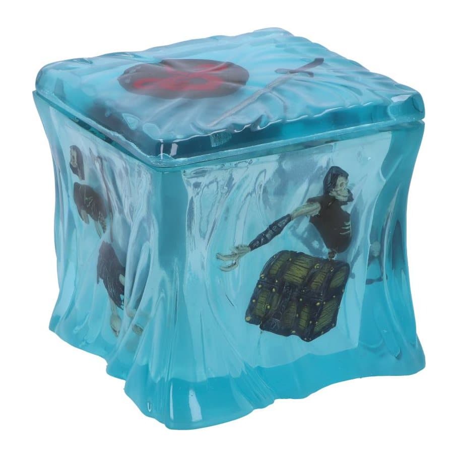 Gelatinous Cube dice box with the cube's victims visible within its walls